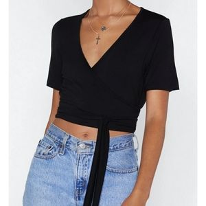 NWT Nasty Gal crop me if you can wrap top